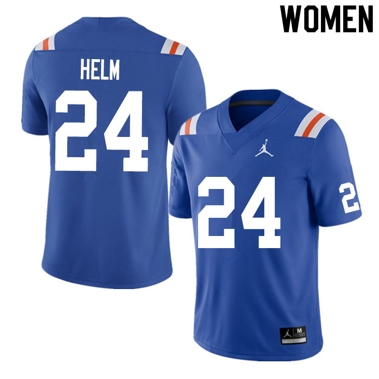 Women #24 Avery Helm Florida Gators College Football Jerseys Sale-Throwback